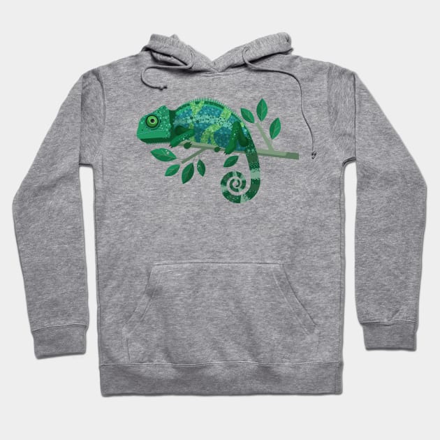 Funny Chameleon Hoodie by Happy Art Designs